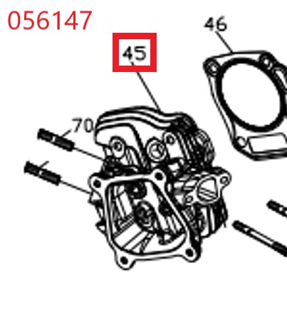 Головка блока цилиндра SGG 4000ESi,KM170FP / Cylinder head (03.02.12140-17009-05)