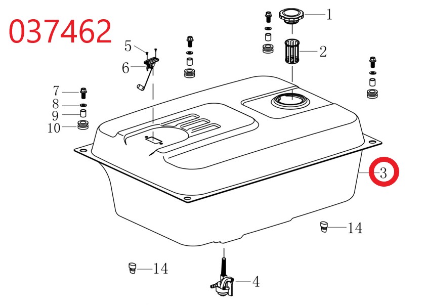 Бак топливный SGG 16000(.L.)-18000(.L.) Lс / Fuel tank (170501253-0002)