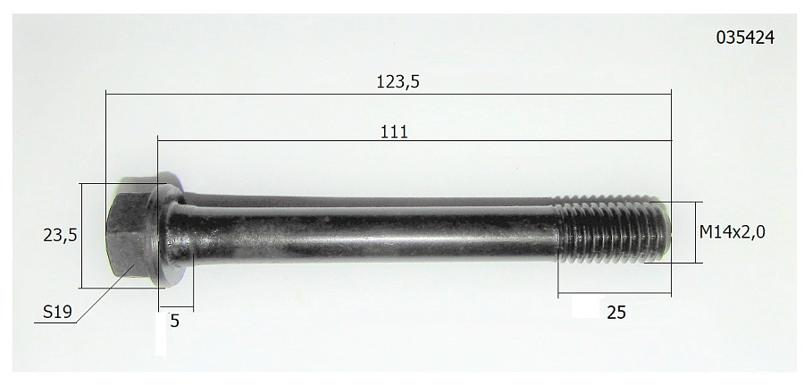 Болт головки блока цилиндров  (L=123,5 мм) /Cylinder head bolt