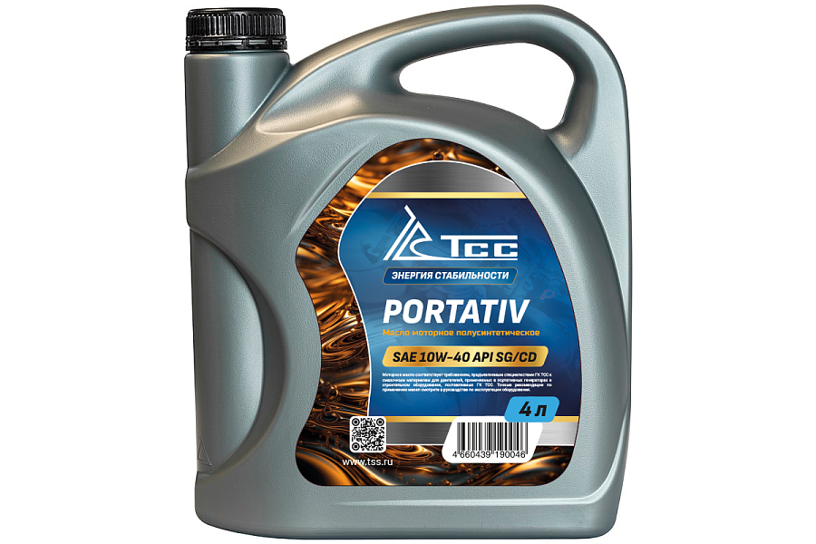 Масло моторное полусинтетическое универсальное SAE 10W-40, API SG/CD (PORTATIV, канистра 4л/ Motor oil 4liter can)