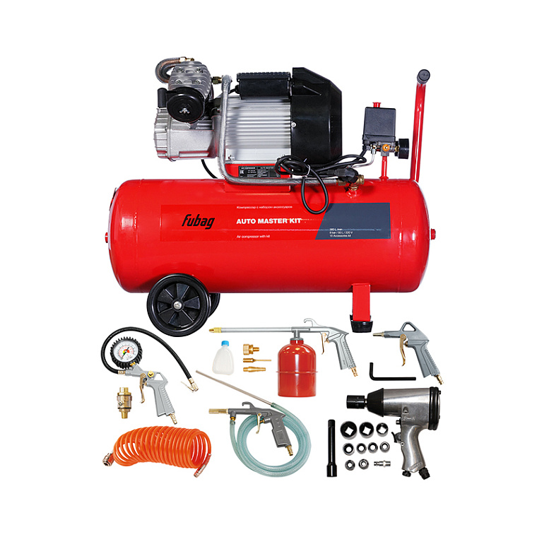 Компрессорный набор FUBAG Авто мастер (AUTO MASTER KIT) компрессор + 10 предметов