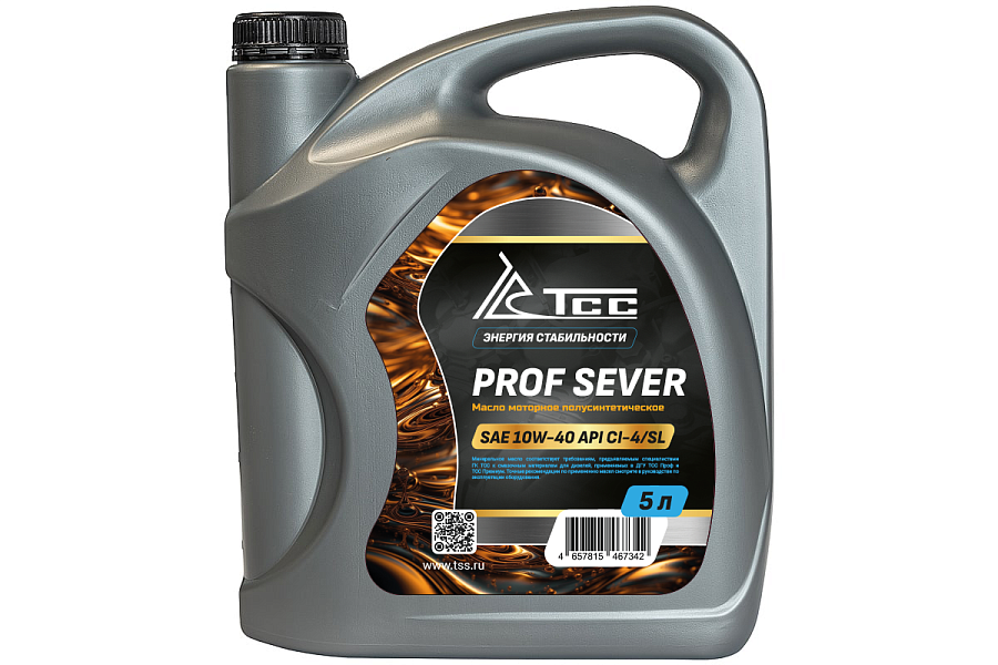 Масло моторное полусинтетическое ТСС Проф Север SAE 10W40 API CI-4/SL канистра 5л/Motor oil 5liter can