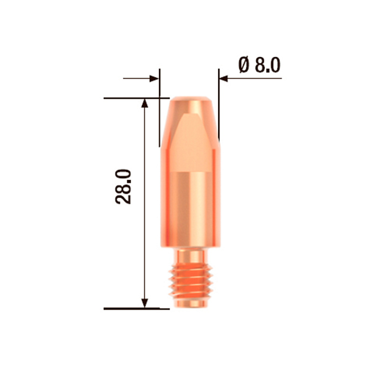 FUBAG Контактный наконечник M6х28 мм ECU D=1.6 мм  (25 шт.)