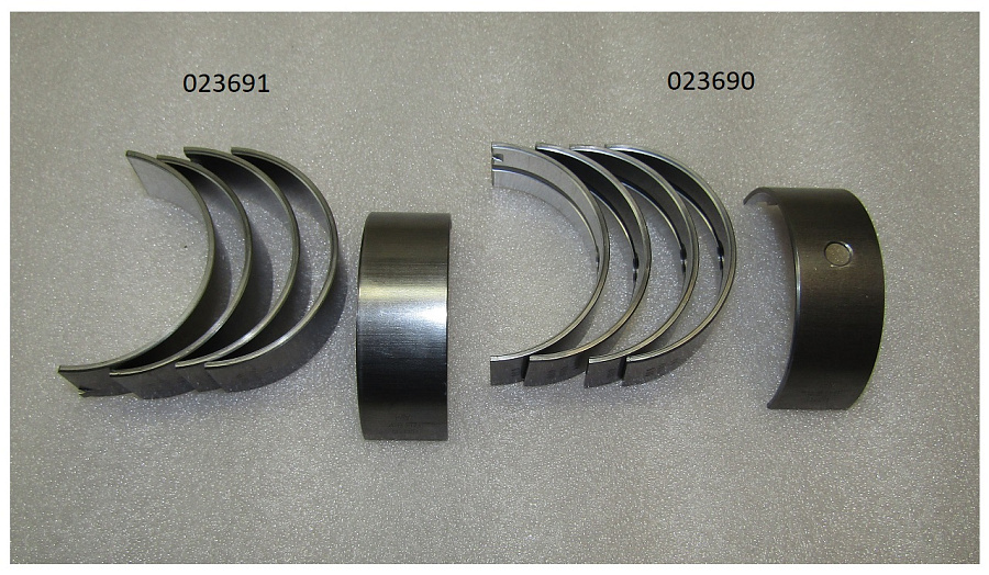 Вкладыши подшипника коренного нижние Ricardo Y485BD; TDK 17 4L (к-т из 5 шт)/Main bearing ( lower sh